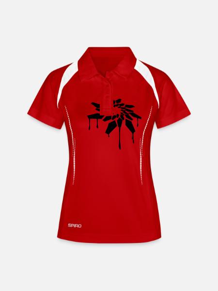 abstrakt - Women's Polo breathable - white/navy