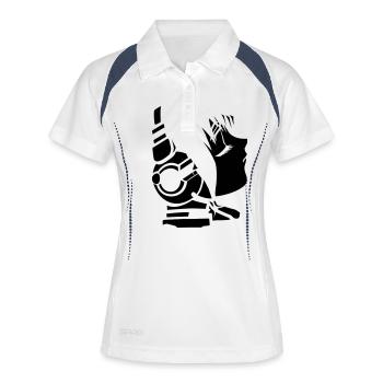 future_sound - Frauen Polo atmungsaktiv - Weiß/Navy - Vorne