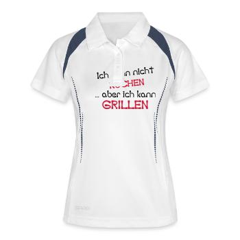 Vous ne pouvez pas cuisiner, mais griller - Polo respirant Femme - blanc/marine - Devant