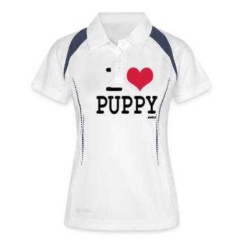 i love puppy by wam - Polo respirant Femme - blanc/marine - Devant