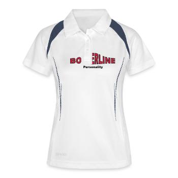 Borderline Persönlichkeit - Frauen Polo atmungsaktiv - Weiß/Navy - Vorne