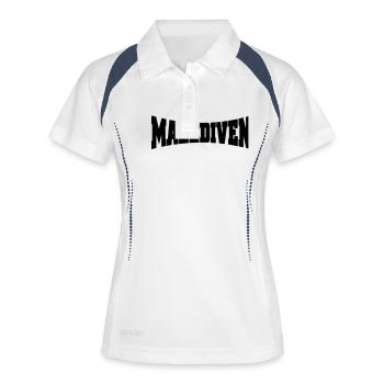 Malediven Schriftzug - Frauen Polo atmungsaktiv - Weiß/Navy - Vorne