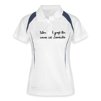Quand je grandis ... pirates - Polo respirant Femme - blanc/marine - Devant
