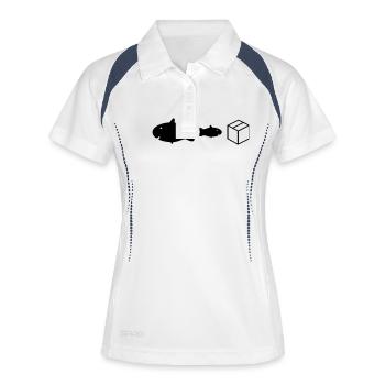 big fish little fish cardboard box - Women's Polo breathable - white/navy - Front