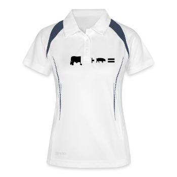 bullenschwein - Frauen Polo atmungsaktiv - Weiß/Navy - Vorne