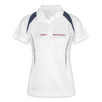 Unterstrich Flag Italia small Tricolore - Frauen Polo atmungsaktiv - Weiß/Navy - Vorne