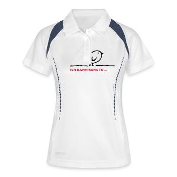 Tweetlercools - Ich kann KUNG FU - Frauen Polo atmungsaktiv - Weiß/Navy - Vorne