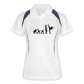 evolution_eiskunst_c_1c - Frauen Polo atmungsaktiv - Weiß/Navy - Vorne
