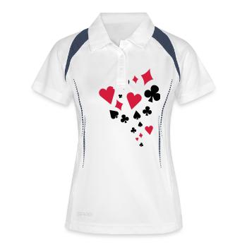 Poker - Polo respirant Femme - blanc/marine - Devant