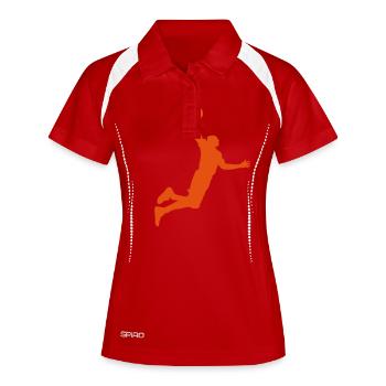 basketball - Polo respirant Femme - blanc/marine - Devant