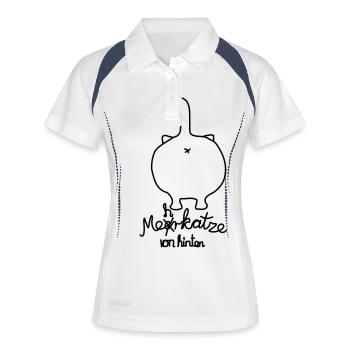 mehrkatze von hinten - Frauen Polo atmungsaktiv - Weiß/Navy - Vorne