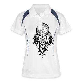 fashion Traumfänger Dreamcatcher Dreams 2reborn - Frauen Polo atmungsaktiv - Weiß/Navy - Vorne
