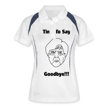 Angie Time To Say Goodbye - Frauen Polo atmungsaktiv - Weiß/Navy - Vorne