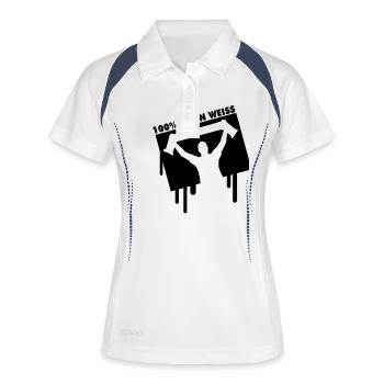 100_gruen_weiss__f1 - Polo respirant Femme - blanc/marine - Devant