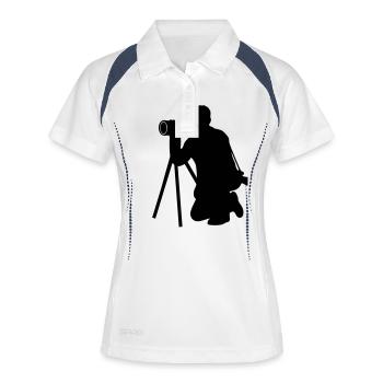 photographer - Women's Polo breathable - white/navy - Front
