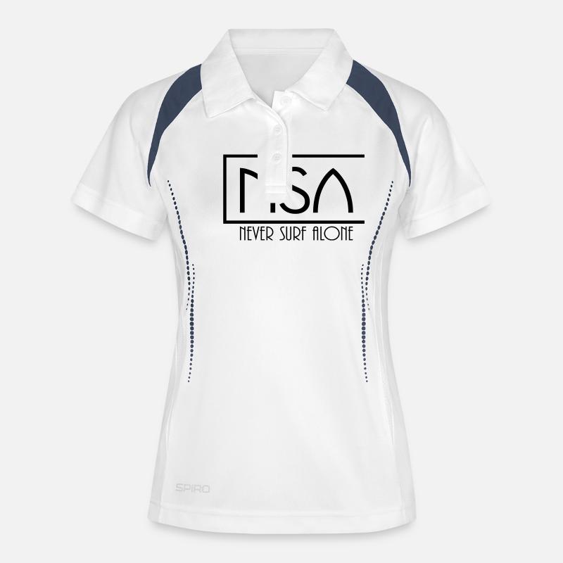 nsa never surf alone - Women's Polo breathable - white/navy