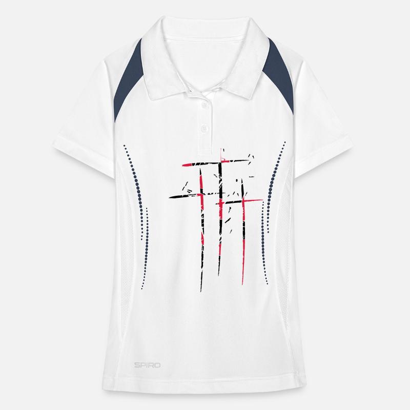 3 kreuze design muster kratzer cool alt risse kapu Frauen Polo atmungsaktiv