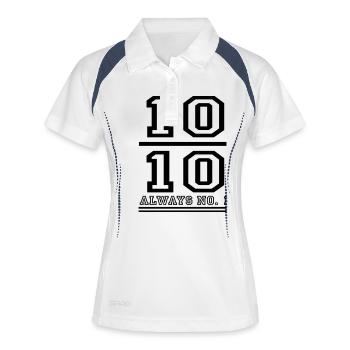 Number 10 Jersey Number Soccer Player Soccer - Women's Polo breathable - white/navy - Front