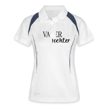 Papa Papa Père Fille Fils Fête des Pères Chemise Homme - Polo respirant Femme - blanc/marine - Devant