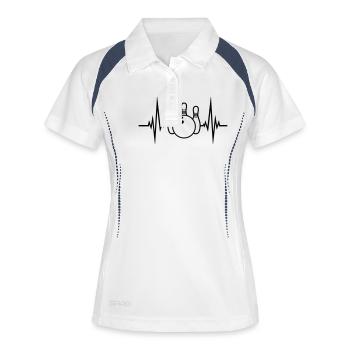 pouls fréquence battement de coeur 3 broches hit b - Polo respirant Femme - blanc/marine - Devant