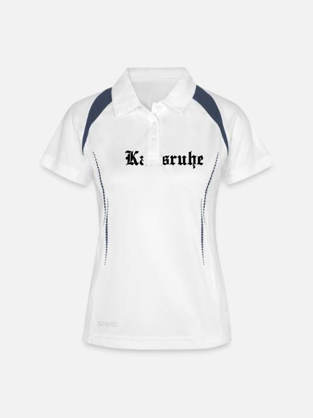 Karlsruhe - Frauen Polo atmungsaktiv - Weiß/Navy