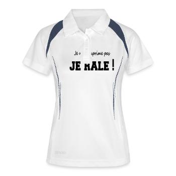 Je ne m'exprime pas je râle - Polo respirant Femme - blanc/marine - Devant