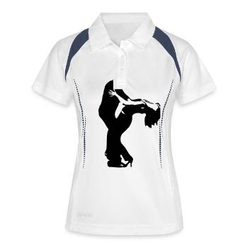 brazilian zouk dancing couple - cambre - Women's Polo breathable - white/navy - Front