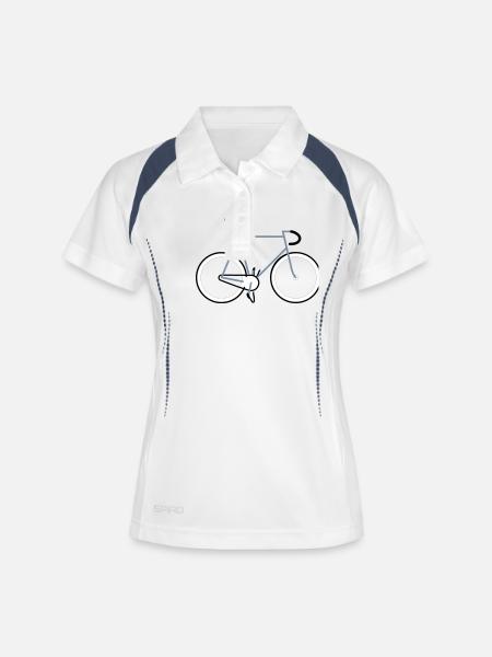 Track Bike - Women's Polo breathable - white/navy