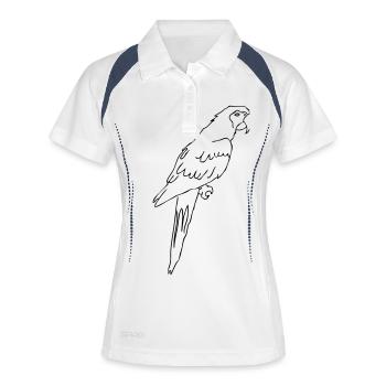 Papagei - Frauen Polo atmungsaktiv - Weiß/Navy - Vorne