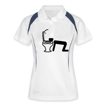 kater hang over kotzen - Frauen Polo atmungsaktiv - Weiß/Navy - Vorne