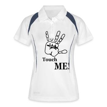 Touche-moi! main - Polo respirant Femme - blanc/marine - Devant
