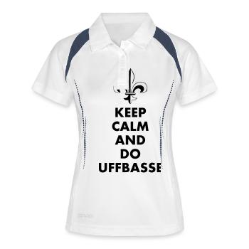 keep calm and do uffbasse - Frauen Polo atmungsaktiv - Weiß/Navy - Vorne