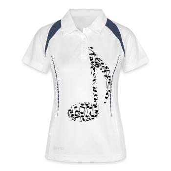 Noten-Note - Frauen Polo atmungsaktiv - Weiß/Navy - Vorne
