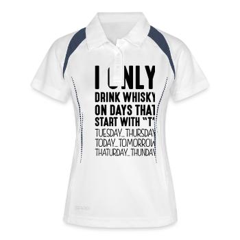I only drink whisky on days that start with T - Women's Polo breathable - white/navy - Front