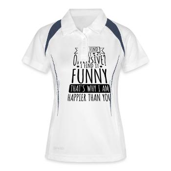 Vous trouvez cela offensant - Polo respirant Femme - blanc/marine - Devant