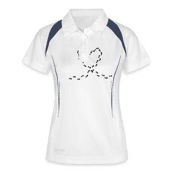 Coeur - traces - l'amour - Polo respirant Femme - blanc/marine - Devant