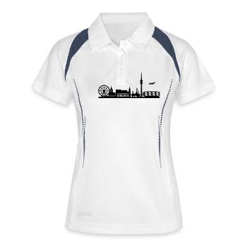 Skyline de Munich - Polo respirant Femme - blanc/marine - Devant