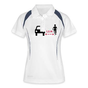 Gardez vos distances! - Polo respirant Femme - blanc/marine - Devant
