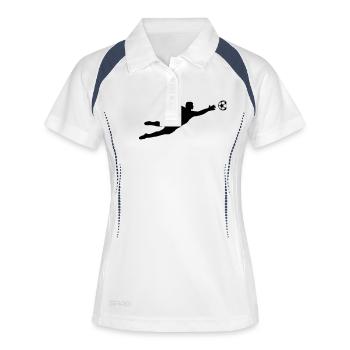 Fußball - Torwart - Frauen Polo atmungsaktiv - Weiß/Navy - Vorne