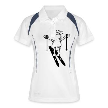 shoot driver - Women's Polo breathable - white/navy - Front
