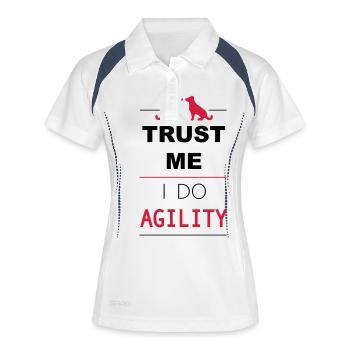 Trust me I do Agility - Polo respirant Femme - blanc/marine - Devant