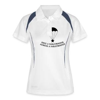 paratrooper fallschirmjager - Frauen Polo atmungsaktiv - Weiß/Navy - Vorne
