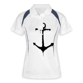 Anker Anchor - Frauen Polo atmungsaktiv - Weiß/Navy - Vorne