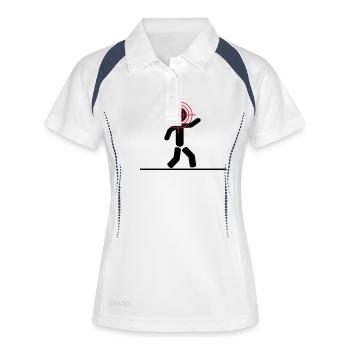 headshot target - Frauen Polo atmungsaktiv - Weiß/Navy - Vorne