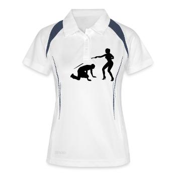 Bachelor-Junge - Frauen Polo atmungsaktiv - Weiß/Navy - Vorne