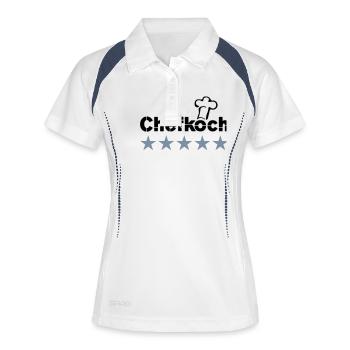 chef - Polo respirant Femme - blanc/marine - Devant