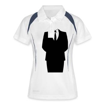 Anzug und Krawatte - Frauen Polo atmungsaktiv - Weiß/Navy - Vorne