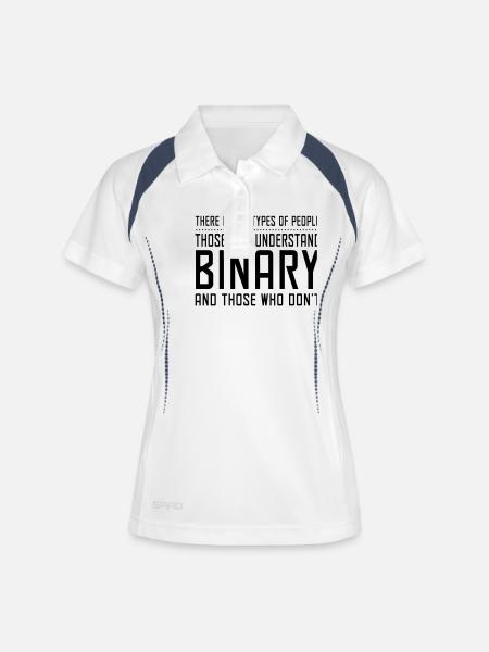 10 Types of People. Those who understand binary - Women's Polo breathable - white/navy
