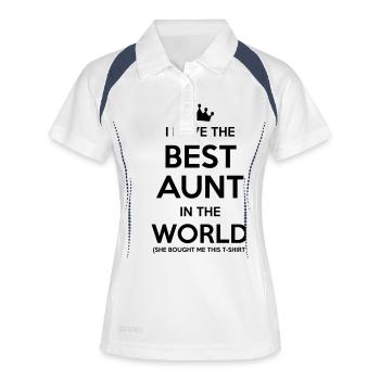 i have the best aunt in the world - Polo respirant Femme - blanc/marine - Devant
