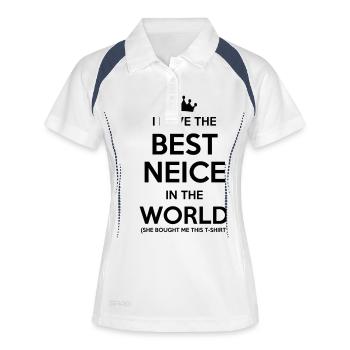 i have the best neice in the world - Polo respirant Femme - blanc/marine - Devant
